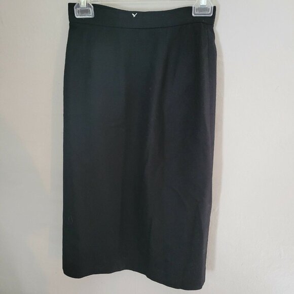 Women’s Vintage Stephen Douglas Ltd 100% Pure Wool Black Skirt Size 8 - Picture 1 of 3